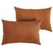 Outdoor Living and Style Set of 2 Rust Orange Sunbrella Indoor and Outdoor Lumbar Pillows 20