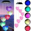 Solar Wind Chime Light Cocobaby Solar Powered Color Changing LED Hanging Dragonfly Wind chime Light for Outdoor Indoor Gardening Yard Pathway Decoration (Pink Heart)