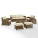 Crosley Furniture Bradenton 7-piece Fabric Outdoor Sofa Set in Sand/Brown