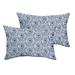 Outdoor Living and Style Set of 2 Navy and White Geometric Indoor and Outdoor Pillow 20