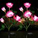 Solar LED Rose Flower Stake Lights - Waterproof Garden Decorative Lights (2 Pack Blue) for Pathway Garden Patio Yard Walkway