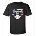 Baseball Dad Tee Patriotic American Flag Home Run Sports Unisex Adult Short Sleeve T-shirt-Black-medium