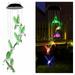 Color Changing Outdoor LED Solar Powered Wind Chime Light For Yard Garden Humming Bird Shape