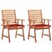 Romacci Patio Dining Chairs 2 pcs with Cushions Solid Acacia Wood