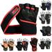 MRX Weight Lifting Gloves Gym Power Training Fitness Bodybuilding Glove Long Wrist Strap Black / Red XXL
