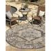 Unique Loom Valeria Indoor/Outdoor Traditional Rug Charcoal/Natural 7 10 Round Medallion Traditional Perfect For Patio Deck Garage Entryway