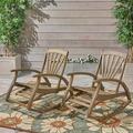 Kaya Outdoor Reclining Acacia Wood Rocking Chairs Set of 2 Gray