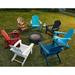 1-Piece Outdoor Patio Folding Plastic Adirondack Chair for Garden Yellow