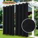LiveGo Blackout Outdoor Patio Curtains - Weatherproof Sun Blocking UV and Fade Resistant Cabana Grommet Top Curtains for Gazebo Front Porch Pergola Yard 52*108 in 2 Panel Black