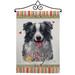 Border Collie Happiness Garden Flag Set Dog 13 X18.5 Double-Sided Yard Banner