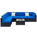 BaytoCare 7 Pieces Outdoor Furniture Patio Sectional Sofa Sets Patio Sofa Set with Coffee Table