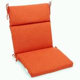 Blazing Needles 20 x 42 in. Spun Polyester Solid Outdoor Squared Seat & Back Chair Cushion Tangerine Dream