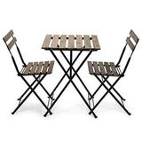 EventStable French Bistro Folding Table and Chair Set - Durable Folding Wood Table Bistro Set - Bistro Patio Set for Outdoor Garden Backyard Porch