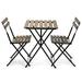 EventStable French Bistro Folding Table and Chair Set - Durable Folding Wood Table Bistro Set - Bistro Patio Set for Outdoor Garden Backyard Porch