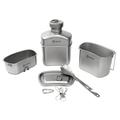 GRITR Titanium Canteen Mess Kit - Compact Portable Outdoor Camping Cookware Set