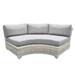 Afuera Living Curved Armless Hand Woven Outdoor Wicker Patio Sofa in Gray