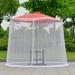 Costyle Patio Umbrella Mosquito Nets Polyester Universal Canopy Umbrella Net with Zipper Door and Adjustable Rope Fits 8-10FT Outdoor Umbrellas and Patio Tables White