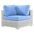 Lounge Chair Rattan Wicker Light Grey Gray Light Blue Modern Contemporary Urban Design Outdoor Patio Balcony Cafe Bistro Garden Furniture Hotel Hospitality