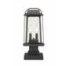 2 Light Outdoor Square Pier Mount Lantern in Period Inspired Style 7.75 inches Wide By 17.75 inches High-Oil Rubbed Bronze Finish Bailey Street Home