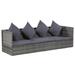 Anself Patio Sofa with Cushions and Pillow Gray Poly Rattan Both Side Adjustable Sun Bed for Garden Poolside Backyard Balcony Outdoor Furniture 78.7 x 23.6 x 22.8 Inches (L x W x H)