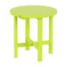 WestinTrends Outdoor Side Table All Weather Poly Lumber Adirondack Small Patio Table Round End Table for Pool Balcony Deck Porch Lawn Backyard Lime