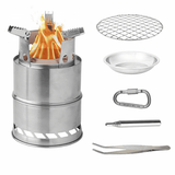 Camping Stoveï¼ŒMini Portable Wood Burning Stove Foldable Camping Stove Stainless Steel Camping Cookware Rocket Stove Backpacking Stove for Outdoor