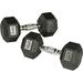 York Barbell Rubber Hex Dumbbell with Chrome Ergo Handle - 45 lbs