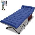 Slsy75 * 28 Folding Camping Cot for Adults Heavy Duty Outdoor Folding Sleeping Cot with 2-Sided Mattress & Carry Bag Tent Cot