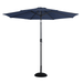 Alpha Camper 9FT 8 Steel Ribs Round Patio Umbrella with Crank Handle&Tilt Button Navy Blue