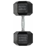 Basstop Hex Dumbbell Free Weight PVC Coated Cast Iron Hex Black Dumbbell for Home Gym Exercises Fitness