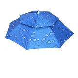 iOPQO Baseball Caps Multicolor Outdoor Foldable Double Umbrella Hat Sun Rain Cap Camping Fishing umbrella hat Blue