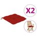 Anself 2 Piece Garden Chair Cushions Fabric Soft Seat Pad Patio Chair Cushion Red for Outdoor Furniture 15.7 x 15.7 x 2.8 Inches (L x W x T)