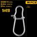 100PCS Portable Durable Line tackle Stainless Steel Barrel Swivel Connector Fishing Hanging Snap Fast lock 1