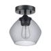 Globe Electric Harrow 1-Light Semi-Flush Mount Ceiling Lighting with Smoked Glass Shade 91002207