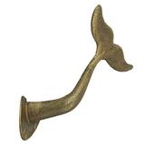 Zeckos Bronze Cast Iron Whale Tail Decorative Garden Hose Wall Hook