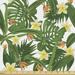 Tropical Fabric by the Yard Monstera Palm Leaves Hibiscus Flowers Strelitzia Pattern on Plain Backdrop Upholstery Fabric for Dining Chairs Home Decor Accents White Olive Green by Ambesonne