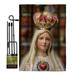 Breeze Decor BD-FR-GS-103058-IP-BO-D-US16-BD 13 x 18.5 in. Our Lady of Fatima Inspirational Faith & Religious Impressions Decorative Vertical Double Sided Garden Flag Set with Banner Pole