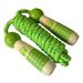 Grofry Sport Bodybuilding Fitness Kids Jump Rope Cartoon Wood Handle Skipping Wire Green