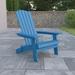 Emma + Oliver All-Weather Poly Resin Folding Adirondack Chair in Blue - Patio Chair