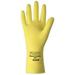 Unsupported Latex Gloves 9 Natural Latex Flock Lined Yellow | 1 Dozen of 12 Pair