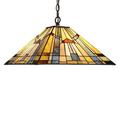 Chloe Lighting Tiffany Style 2-light Blackish Bronze/Art Glass Pendant