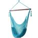 Sunnydaze Outdoor Extra Large Caribbean Polyester Rope Hammock Chair - Sky Blue
