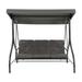 Elia Gray 3-Seat Metal Frame Convertible Patio Swing with Canopy