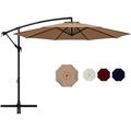 Patio Umbrella 10FT Offset Cantilever Umbrellas Outdoor Umbrella 95% UV Protection with Solid Polyester Shade Sturdy Ribs Crank and Cross