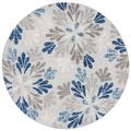 SAFAVIEH Cabana Georgiana Grey/Blue 2 X8 Runner Area Rug Grey/Blue 8 Round