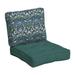 Arden Selections Reversible PolyFill Outdoor Deep Seating Cushion Set 24 x 24 Sapphire Aurora Blue Damask