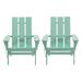 Eliphaz Acacia Wood Outdoor Foldable Adirondack Chairs Set of 2 Light Mint