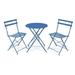 Clover 3 Piece Modern Furniture Set â€“ 2 Portable Sitting Chairs With a Solid Tea Table - Blue