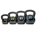 Easyfashion 50 Lbs. HDPE Coated Kettlebells Set of 4 - 5 Lbs. 10 Lbs. 15 Lbs 20 Lbs.