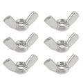 1/4 -20 Wing Nuts 304 Stainless Steel Shutters Butterfly Nut Hand Twist Tighten Fasteners Parts 6 pcs
